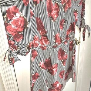 Speed Control Red and Black Striped Dress